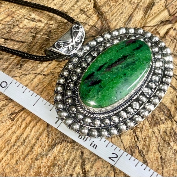 Ruby Zoisite Pendant 1 7/8”x2” - Picture 8 of 10
